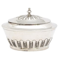 Edwardian Period Sterling Silver Tea Caddy With Hinged Lid
