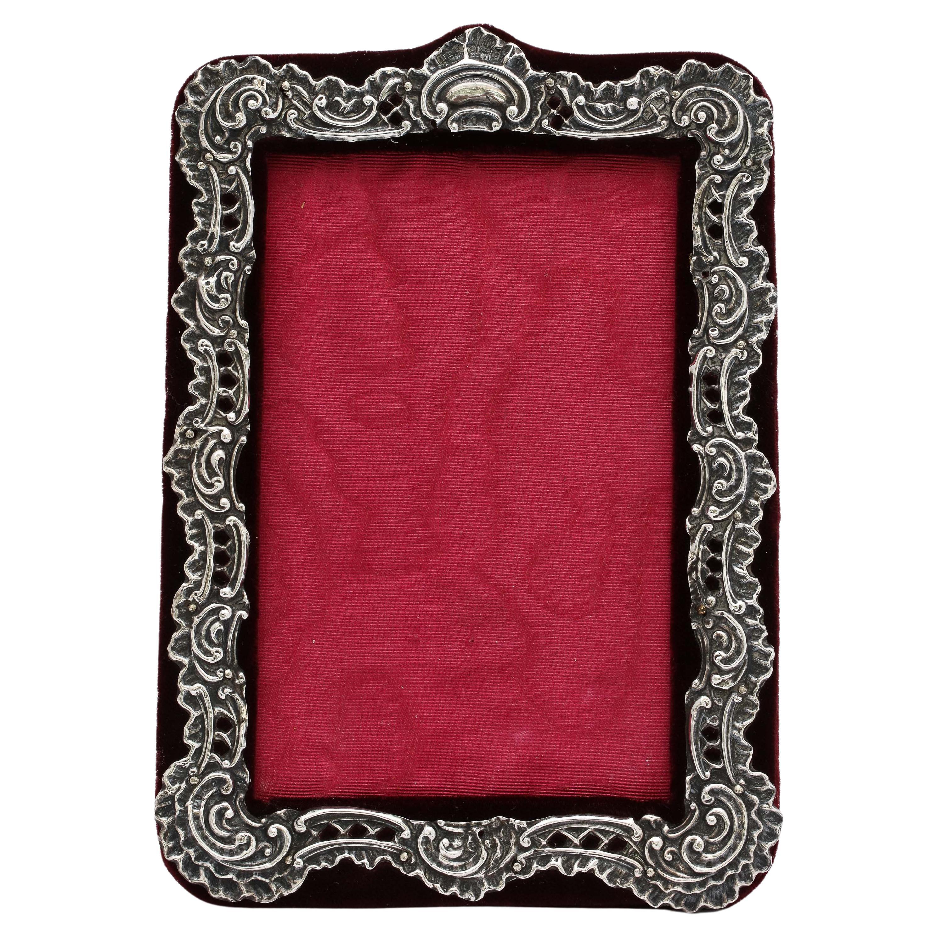Edwardian Period Victorian Style Sterling Silver Picture Frame For Sale