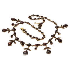 Antique Edwardian Pinchbeck Garnet Necklace