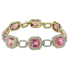 Edwardian Pink Tourmaline and Diamond Bracelet