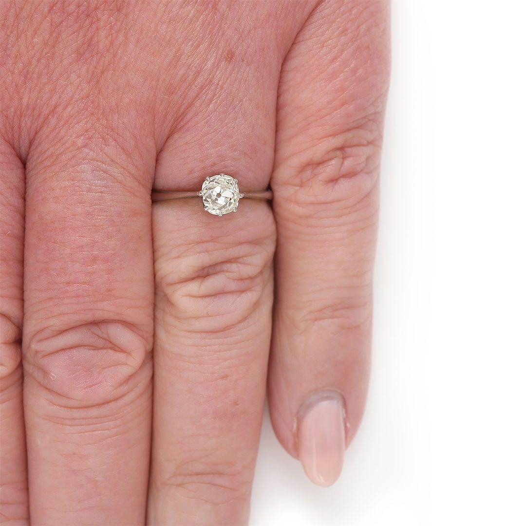 Edwardian Platinum 0.95ct Old Cut Diamond Solitaire Engagement Ring, Circa 1910 7