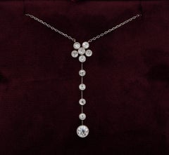 Edwardian Platinum 1.75 Carat Diamond Platinum Negligee Necklace