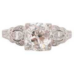 Edwardian Platinum 1.85Ct Cushion Cut GIA Certified Engagement Ring #1900722242