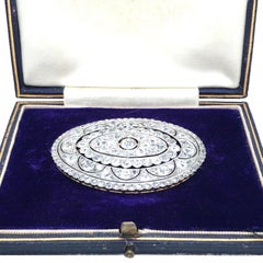 Edwardian Platinum 18K Gold Diamond Brooch
