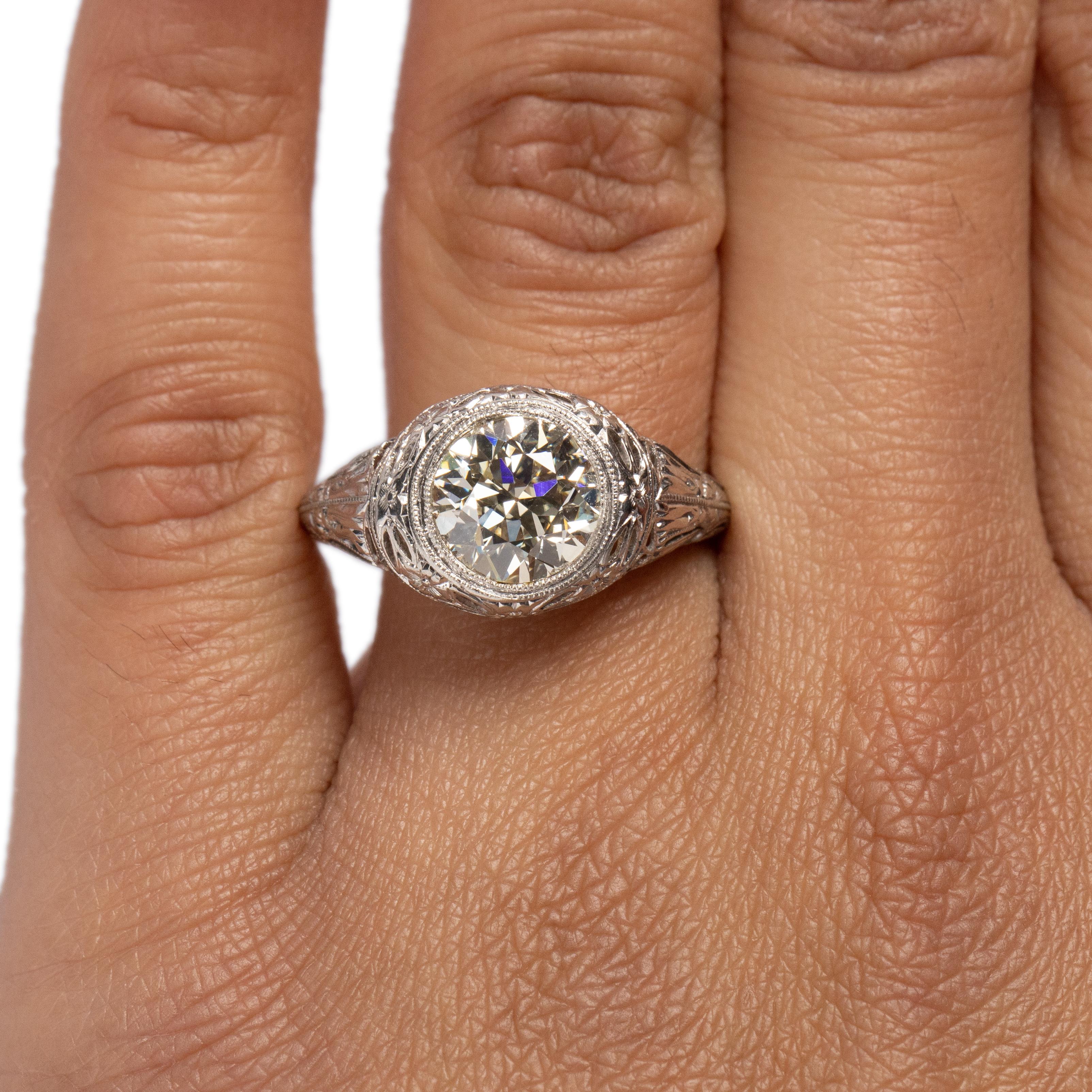 Women's Edwardian Platinum 2.19 Carat Diamond Engagement Ring
