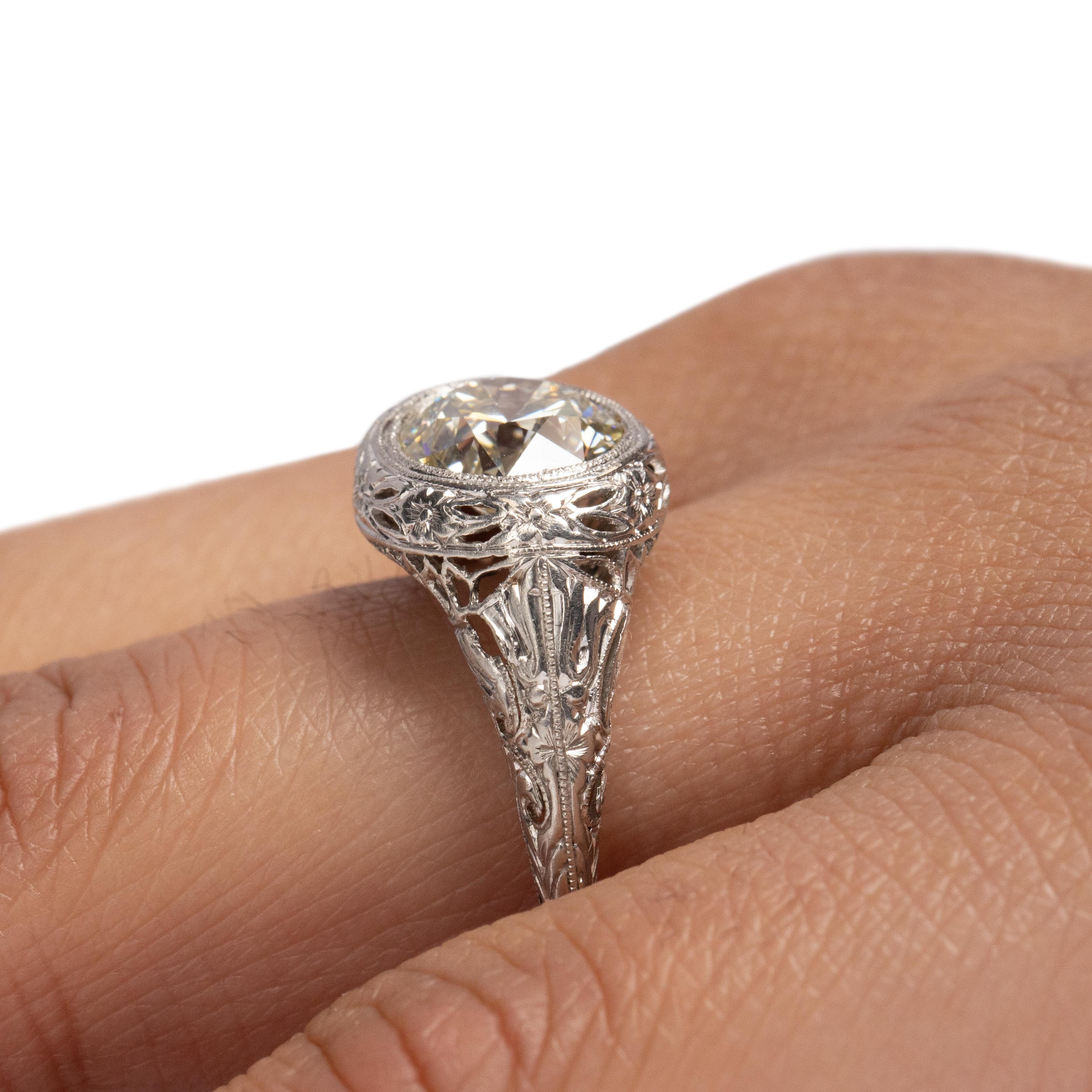 Edwardian Platinum 2.19 Carat Diamond Engagement Ring 2