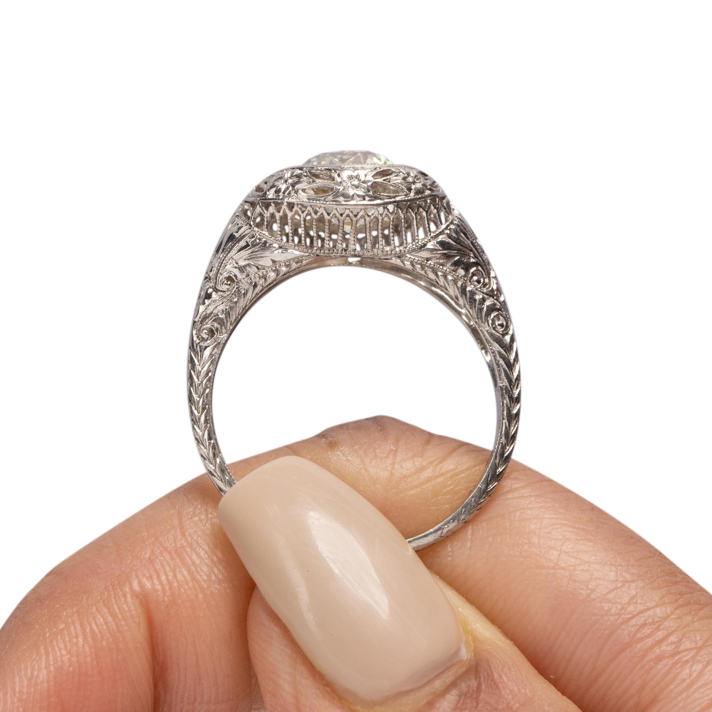 Edwardian Platinum 2.19 Carat Diamond Engagement Ring 3