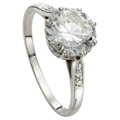 Edwardian Platinum 2.70ct Old European-Cut Diamond Solitaire Ring