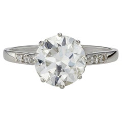 Edwardian Platinum 2.70ct Old European-Cut Diamond Solitaire Ring