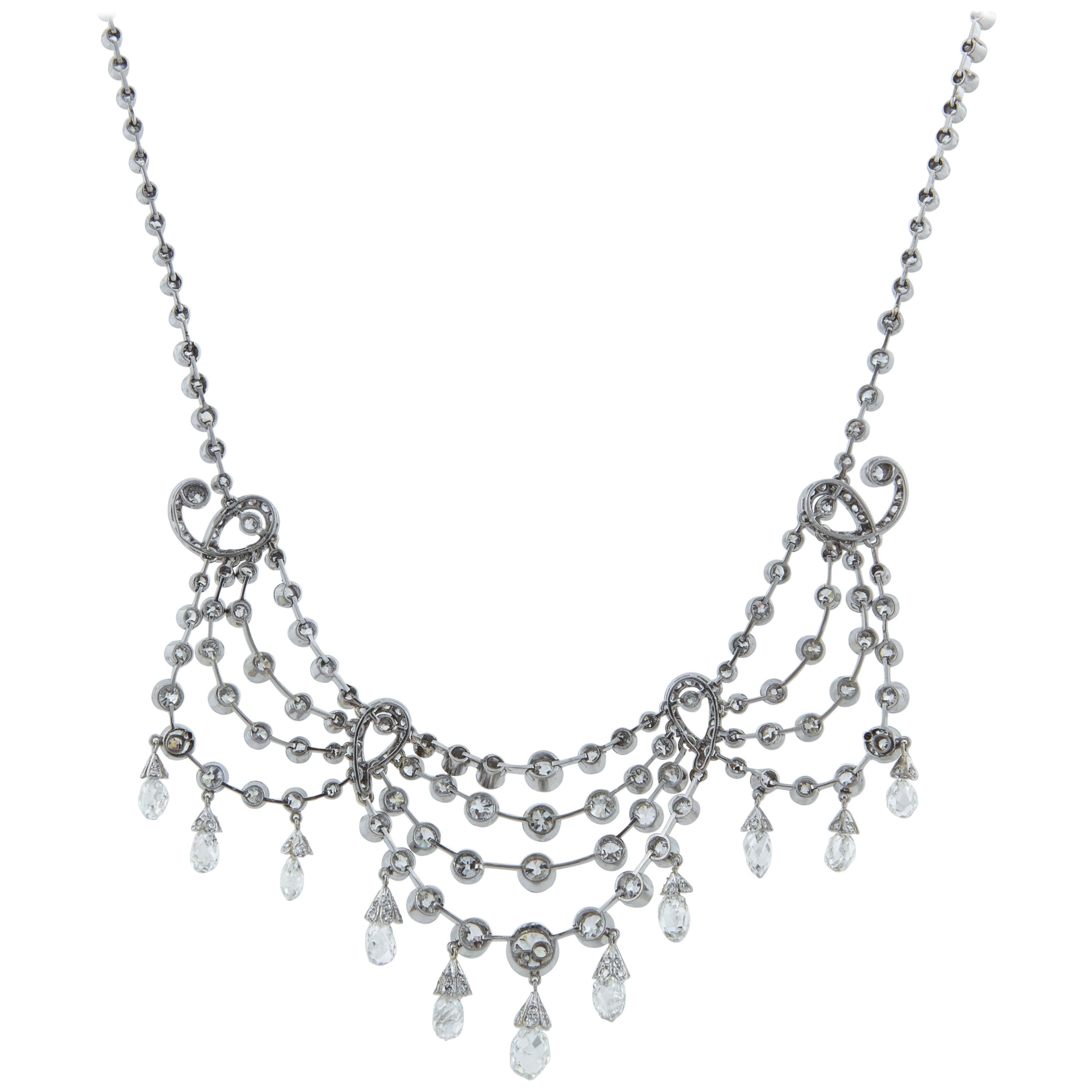 Edwardian Diamond Necklace in Platinum