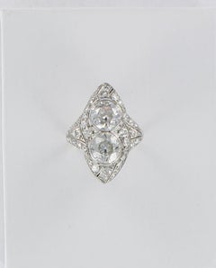 Edwardian Platinum 5.0 Carat Total Weight Diamond Ring