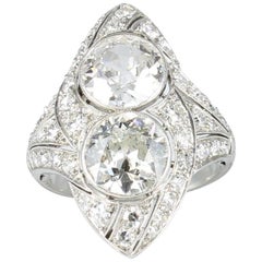Edwardian Platinum 5.0 Carat Total Weight Diamond Ring