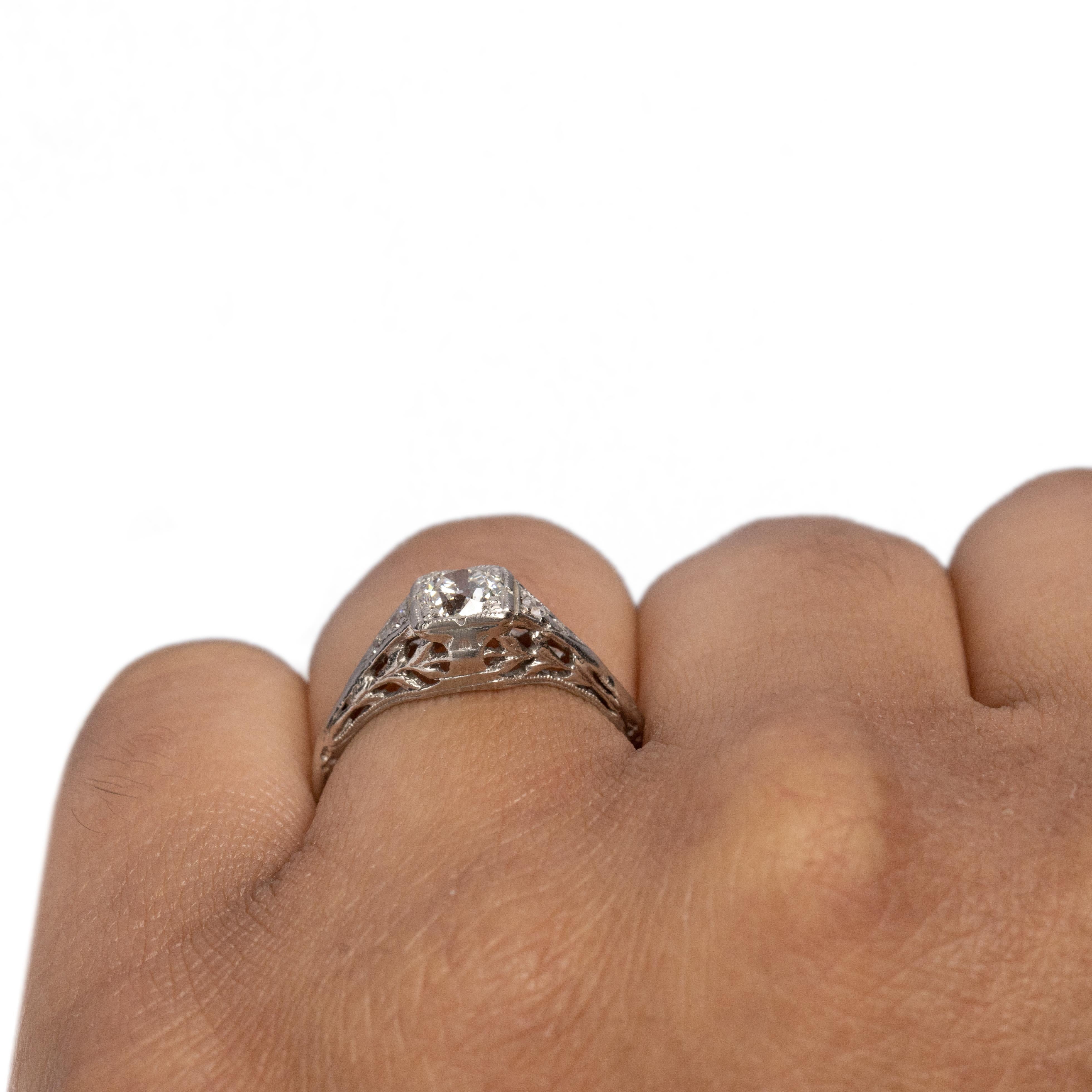 Women's Edwardian Platinum .50ct Solitaire Illusion Head Vintage Engagement Ring