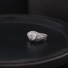 Edwardian Platinum and 1.0 Carat Cushion-cut Diamond Ring