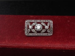 Edwardian Platinum and 10K Yellow Gold Brooch