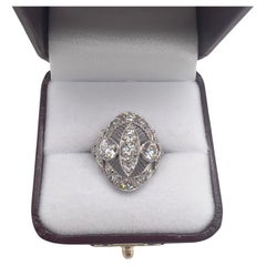 Antique Edwardian Platinum and Diamond Cocktail Ring