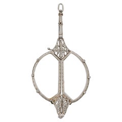 Edwardian Platinum and Diamond Lorgnette Pendant