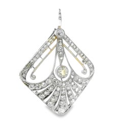 Pendentif édouardien en platine, poids total de 1,5 carat, datant d'environ 1910