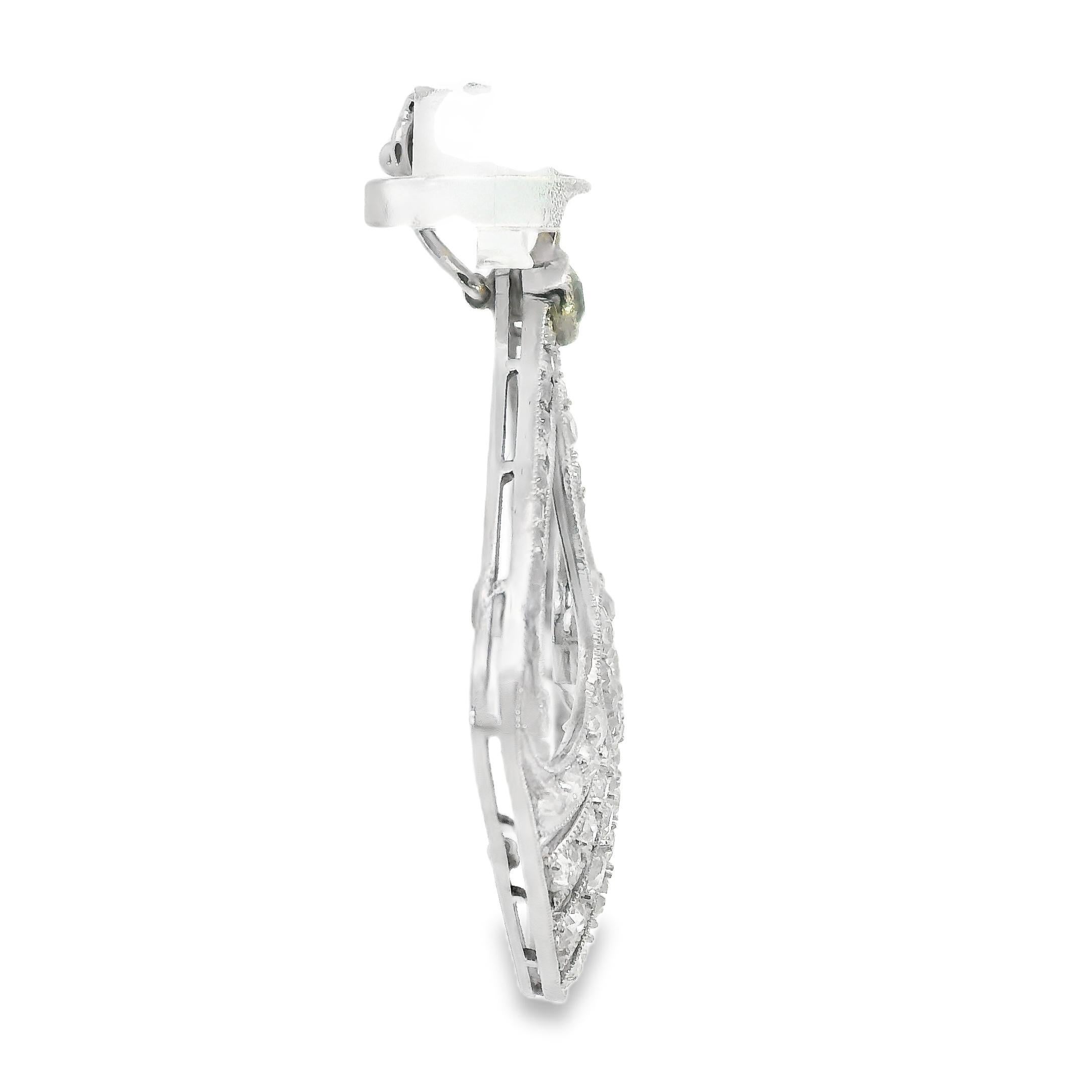 Pendentif édouardien en platine, poids total de 1,5 carat, datant d'environ 1910 Bon état - En vente à Lexington, KY