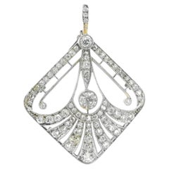 Pendentif édouardien en platine, poids total de 1,5 carat, datant d'environ 1910