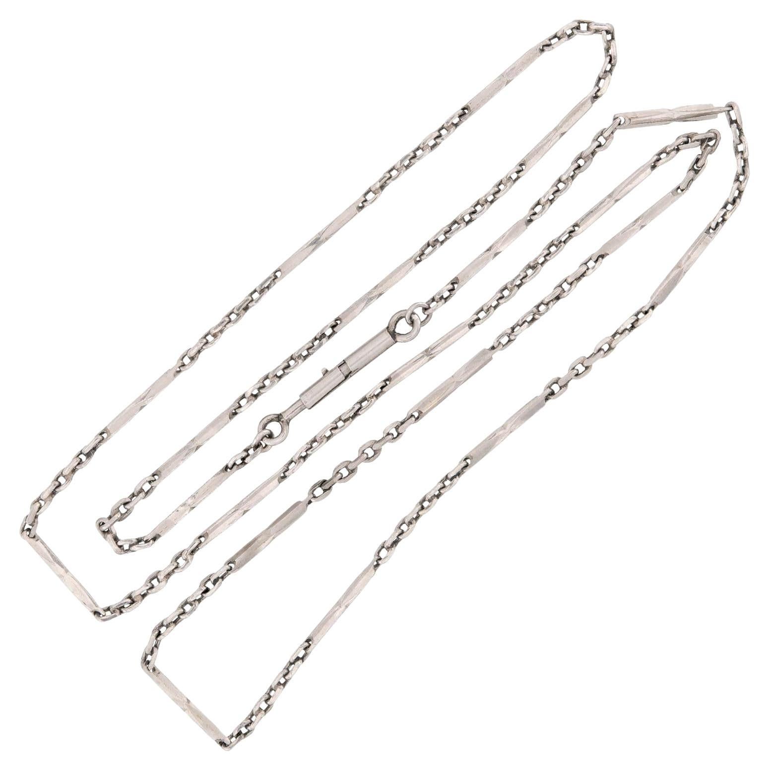 Collar eduardiano de cadena de platino en venta