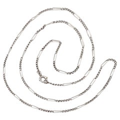 Edwardian platinum chain with alternating links, antique chain