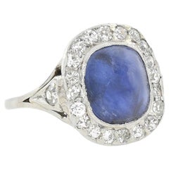 Antique Edwardian Platinum Diamond and Sapphire 3ctw+ Center