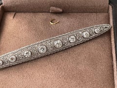 Edwardian Platinum Diamond Bar Brooch Pin
