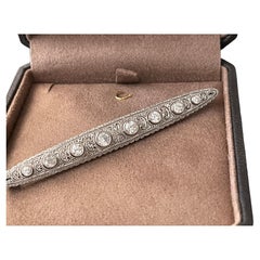 Edwardian Platin Diamant Bar Brosche Pin