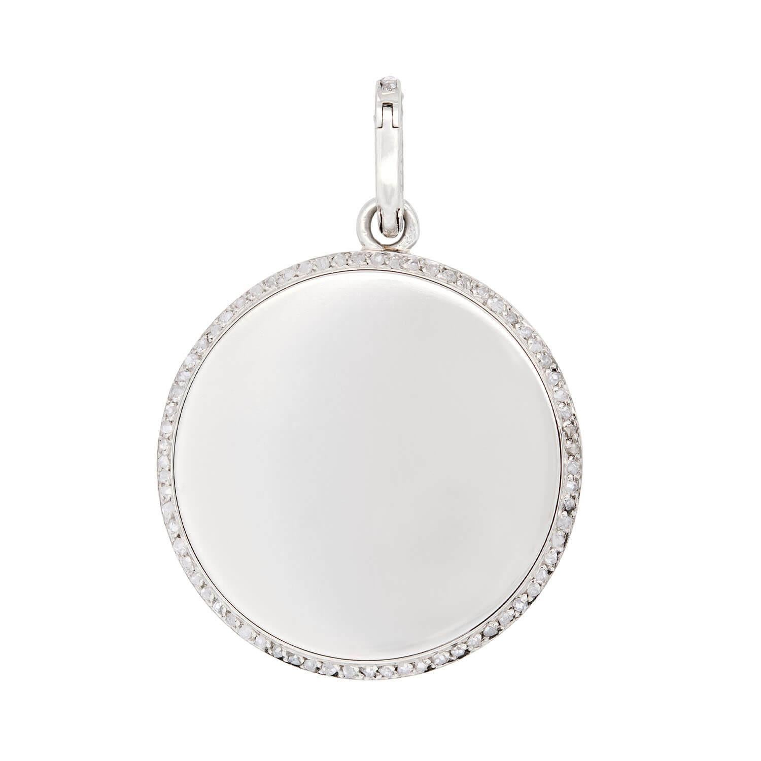 Edwardian Platinum Diamond Disc Pendant In Good Condition For Sale In Narberth, PA