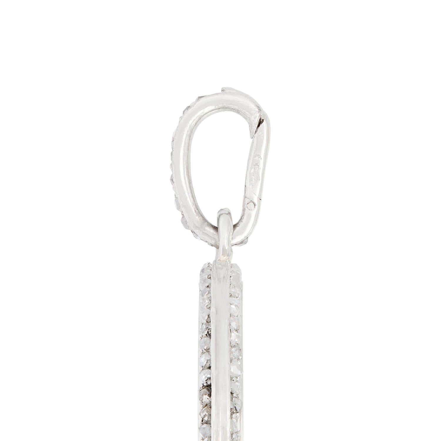 Women's or Men's Edwardian Platinum Diamond Disc Pendant For Sale