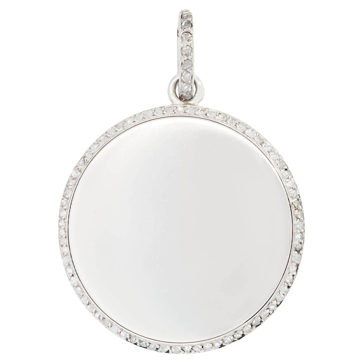 Edwardian Platinum Diamond Disc Pendant