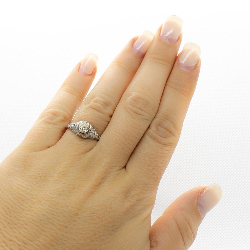 Edwardian Platinum Diamond Engagement Ring 1