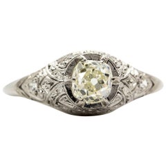 Edwardian Platinum Diamond Engagement Ring
