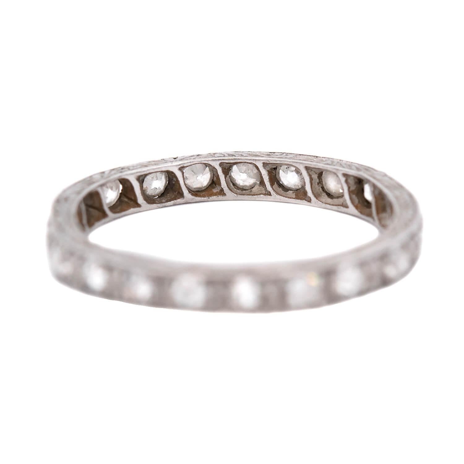 Taille simple Bracelet éternel en platine et diamant de style édouardien en vente