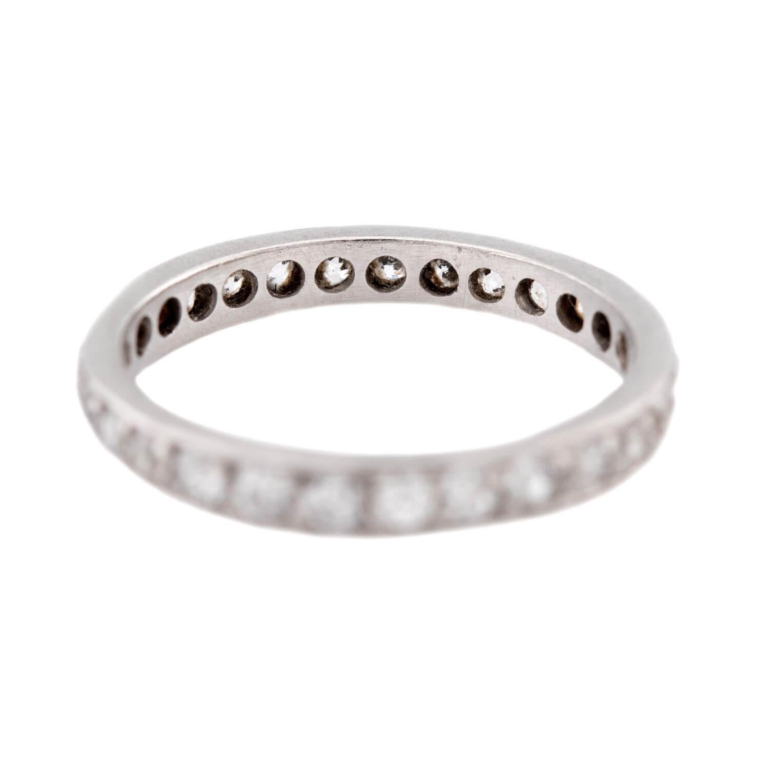 Edwardian Platinum Diamond Eternity Band In Good Condition For Sale In Narberth, PA