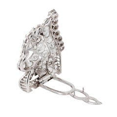 Edwardian Platinum Diamond Fur Clip