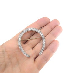 Edwardian Platinum Diamond Horseshoe Brooch