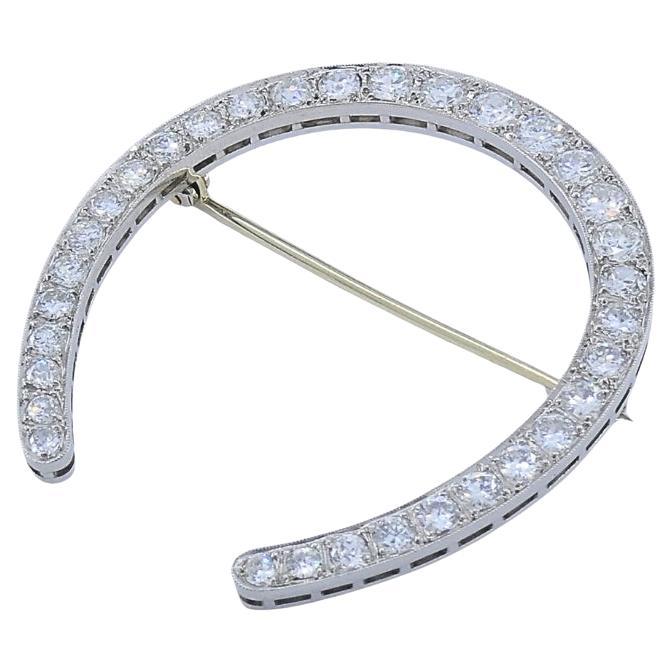 Edwardian Platinum Diamond Horseshoe Brooch