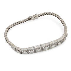 Edwardian Platinum Diamond Line Bracelet