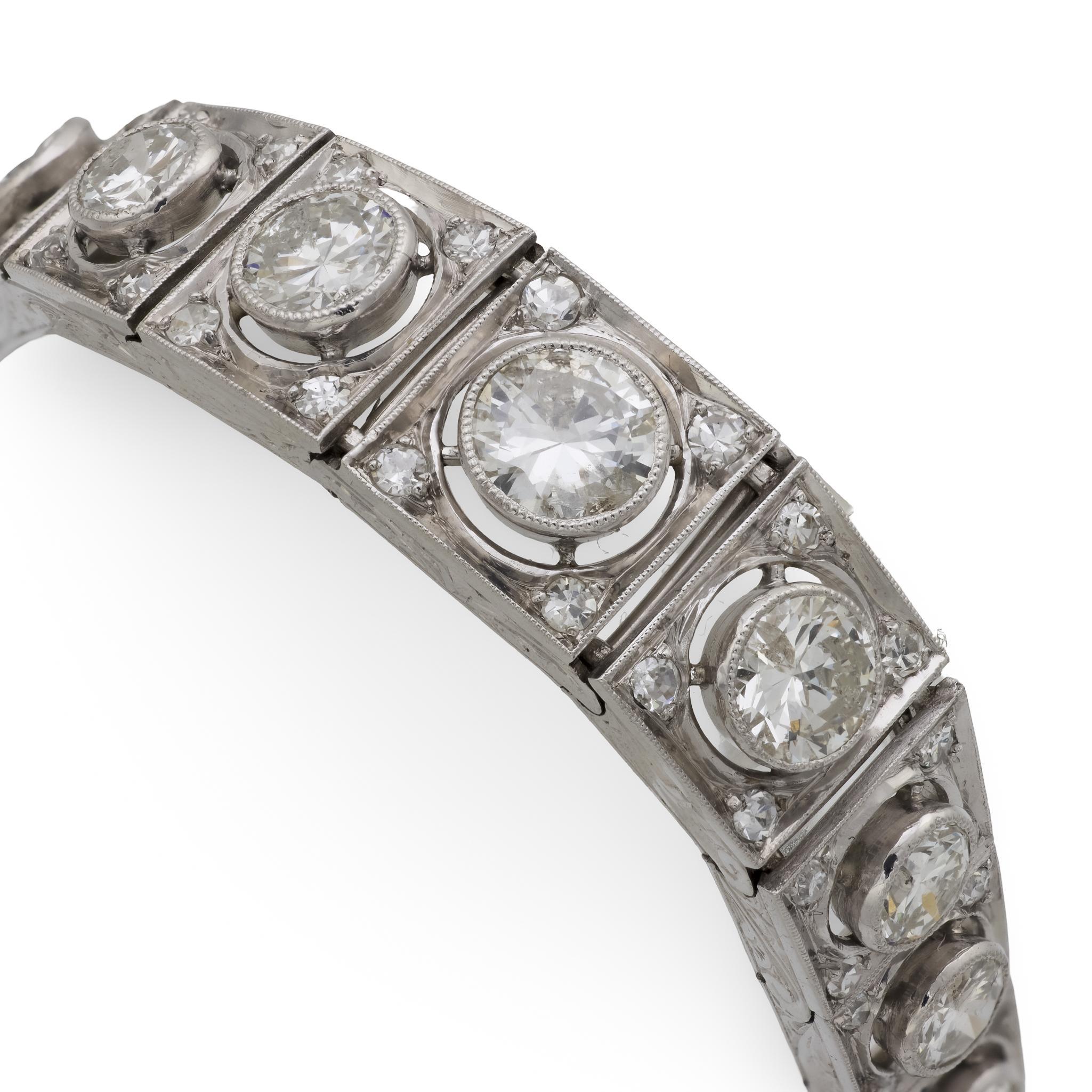 Edoardiano Bracciale edoardiano in platino con diamanti in vendita