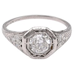 Vintage Edwardian Platinum Diamond Ring