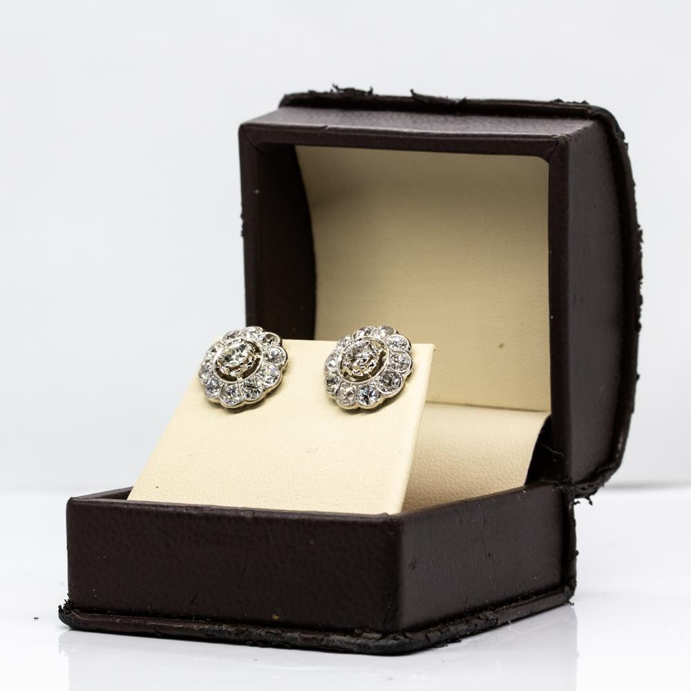 Edwardian Platinum Diamonds Earrings In Excellent Condition In Miami, FL