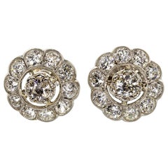 Edwardian Platinum Diamonds Earrings
