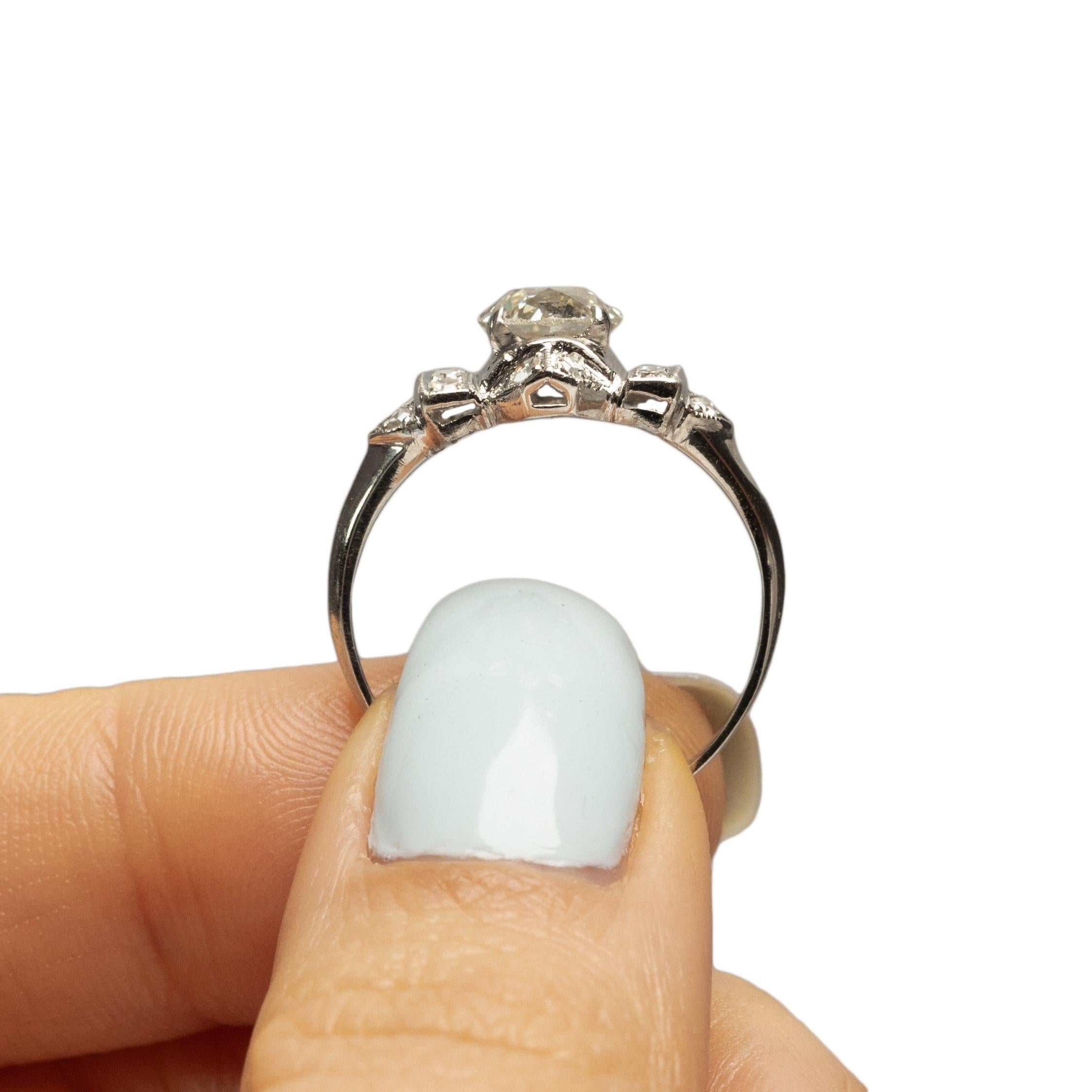 Edwardian Platinum GIA Certified 1.03Ct Old European Cut Vintage Engagement Ring 2