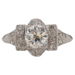 Edwardian Platinum GIA Certified 1.03Ct Old European Cut Antique Engagement Ring