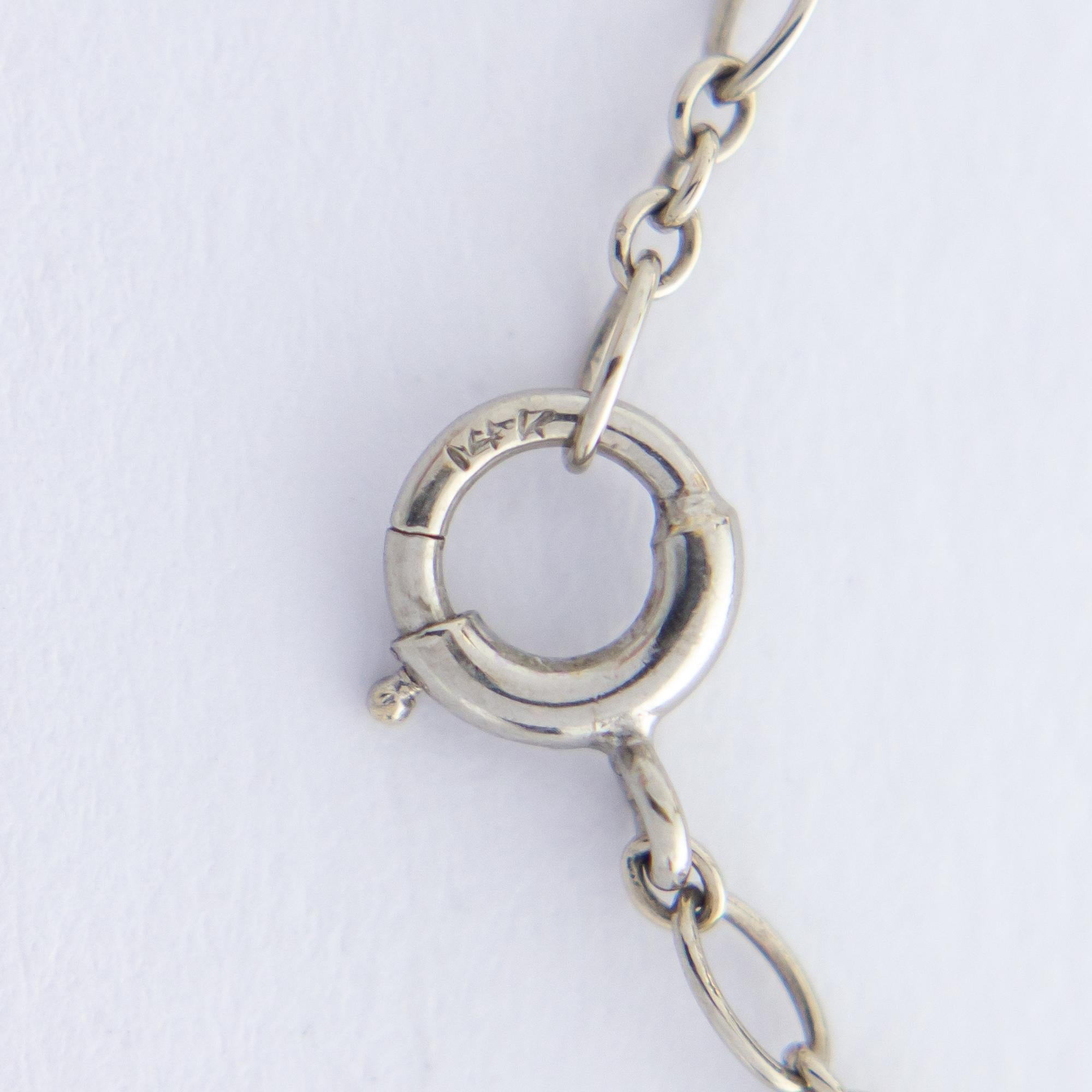 Women's or Men's Edwardian, Platinum & Old European Cut Diamond Lavalier Necklace For Sale