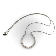 Edwardian Platinum Old Mine Cut Diamond Horse Shoe Necklace