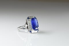 Edwardian Platinum Sapphire and Diamond Ring