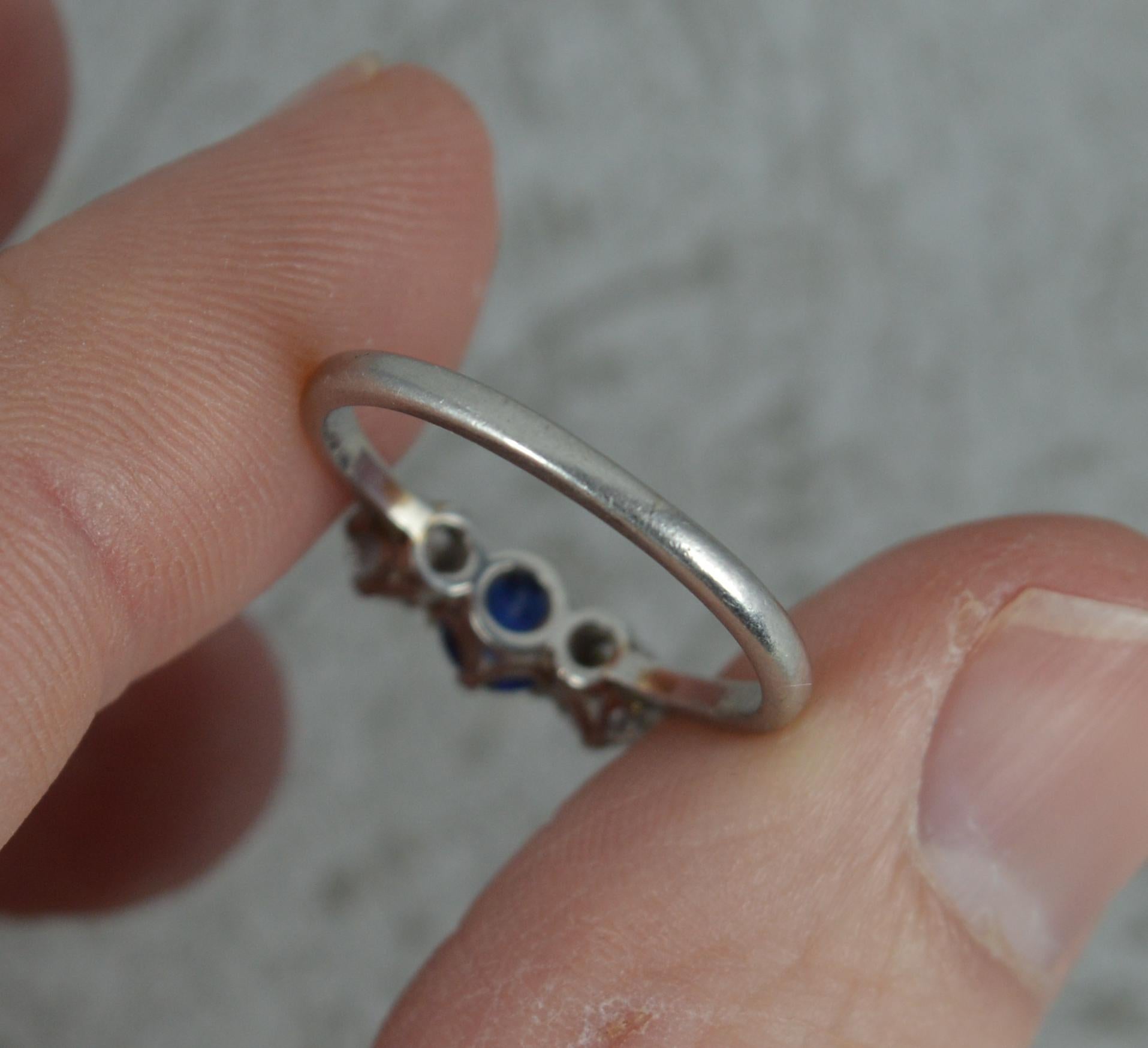 Verlobungsring aus Platin mit Saphir und Vs-Diamant, im viktorianischen Stil 4